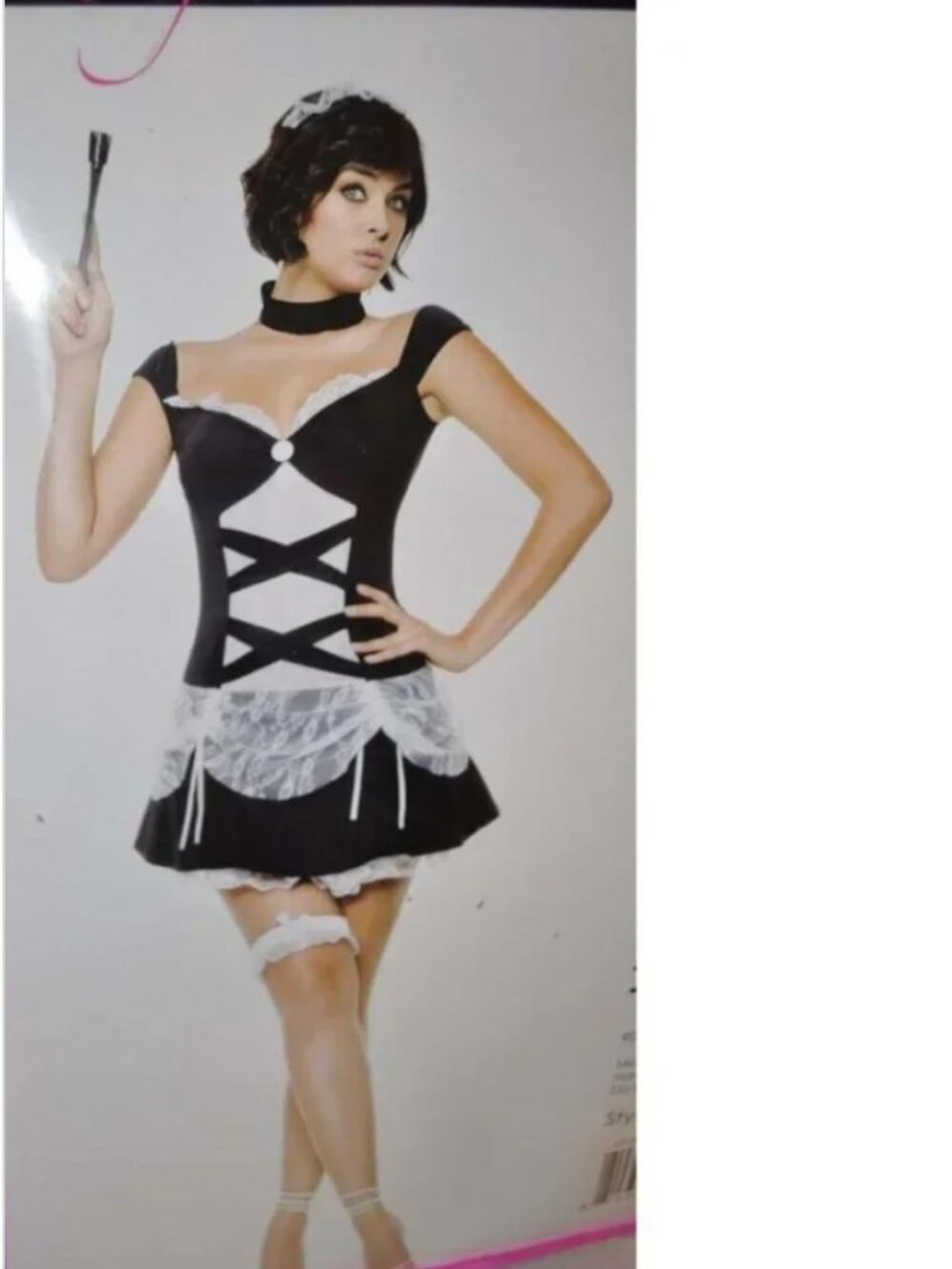 French Maid Sexy Halloween Costume 2/6 Black White Dress Party Role Play Womens